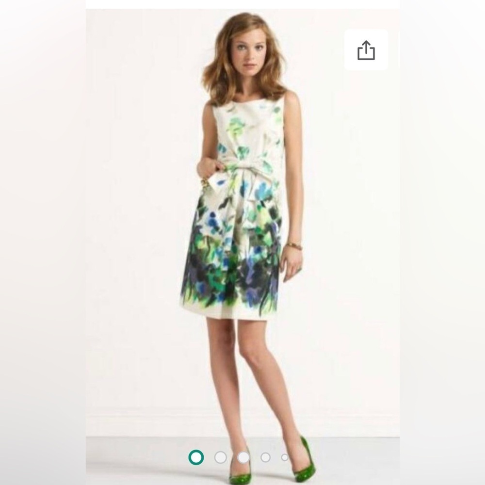 KATE SPADE SUMMER FLORAL NATURAL JULLIAN DRESS SZ 2